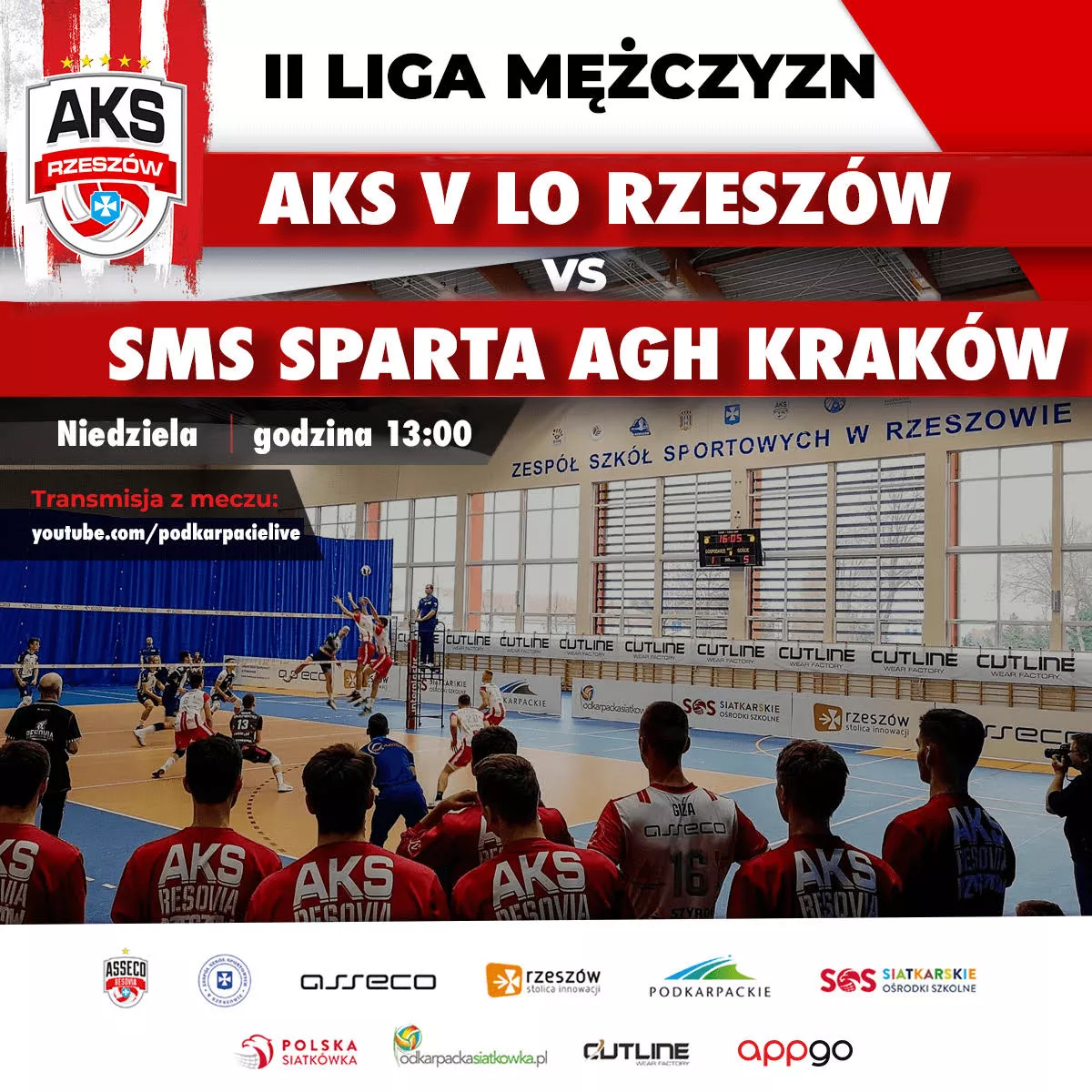 Niedziela godz. 13:00 - II Liga Mężczyzn. Zapraszamy na transmisję na żywo z meczu.